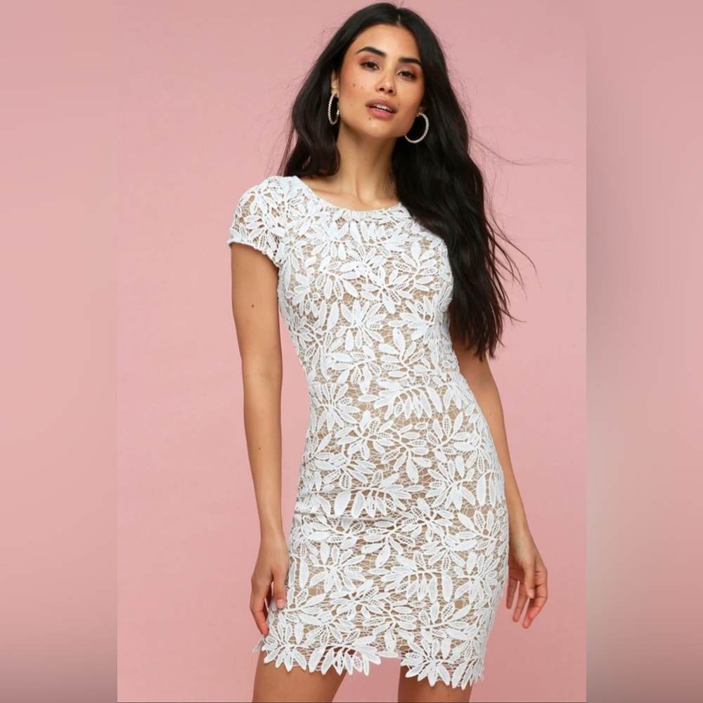 Lulus White Lace Dress NWT